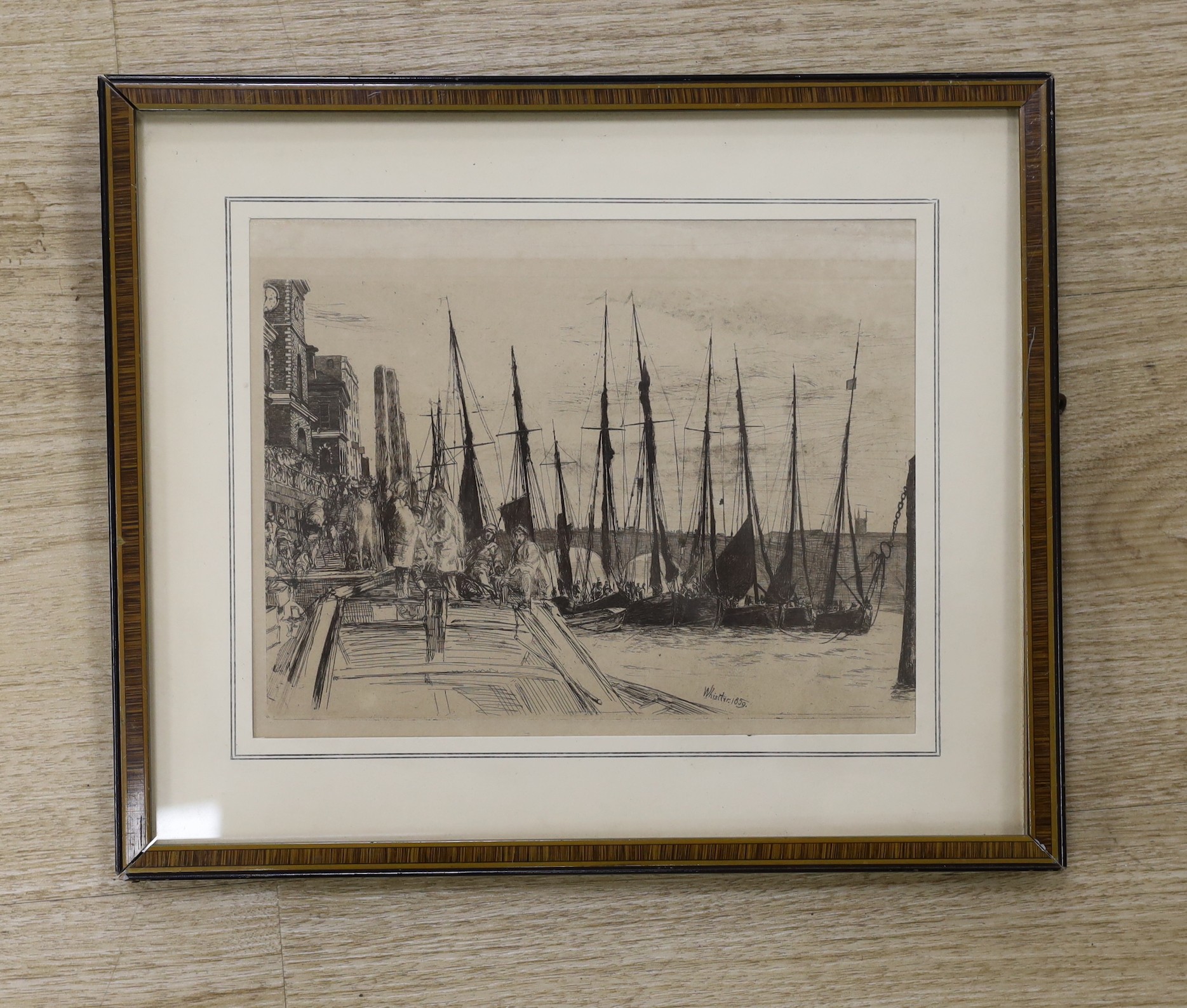 James McNeill Whistler (1834-1903), etching, 'Billingsgate', signed in the plate and dated 1859, 16 x 22cm